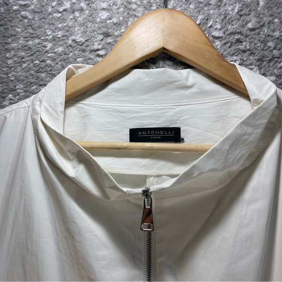 Antonelli Firenze White Rain Jacket Full Zip Lightweight Pockets Size 44 - Picture 3 of 9